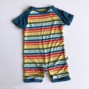 Kickee Pants Groovy Stripe Short Sleeve Romper, 3-6 Months